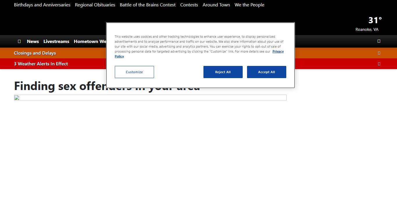 Finding sex offenders in your area